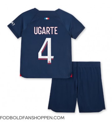 Paris Saint-Germain Manuel Ugarte #4 Hjemmebanetrøje Børn 2023-24 Kortærmet (+ Korte bukser)